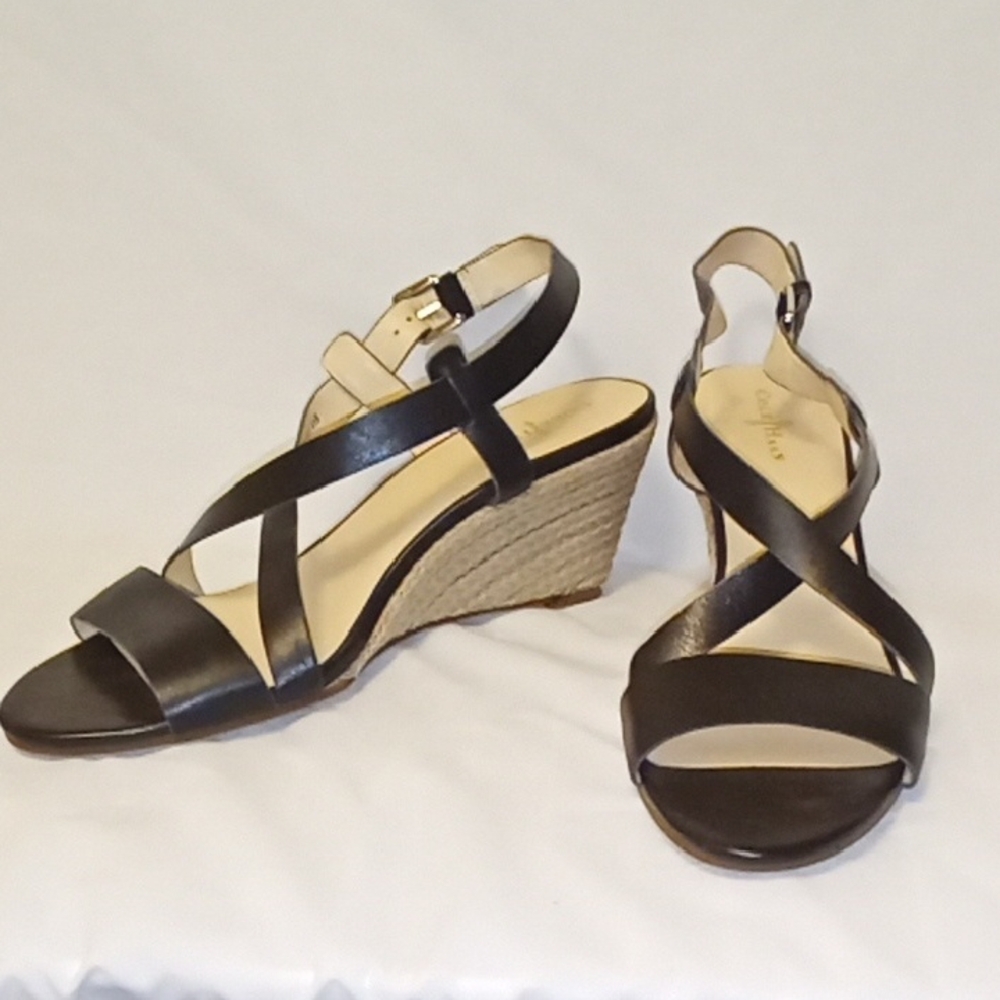 Cole Haan Black Wedge Sandals